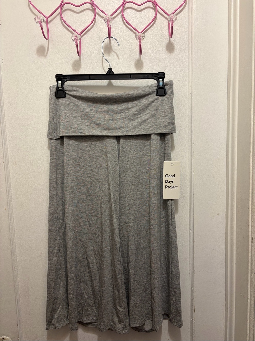 Good Days Project grey fold over gaucho pants size small